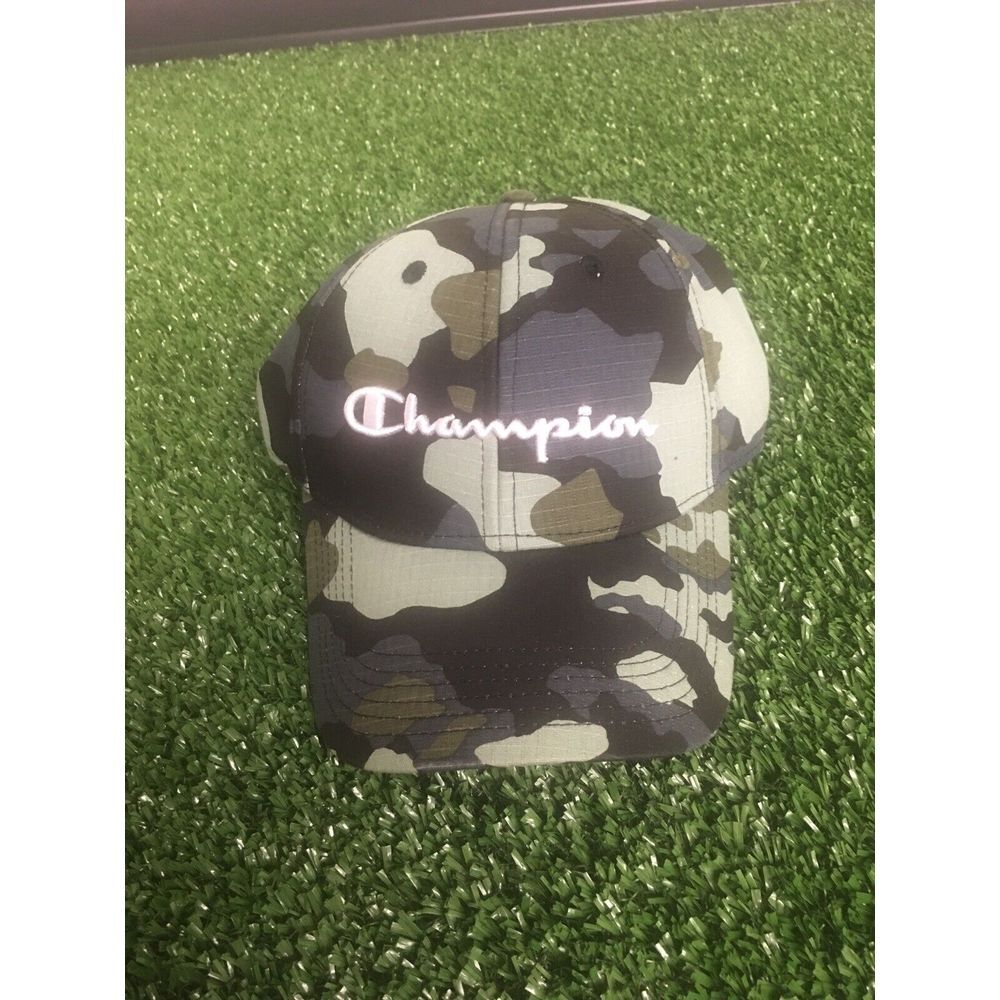 Champion Authentic Adjustable Hat‎ Camouflage Black Blue Green NWT